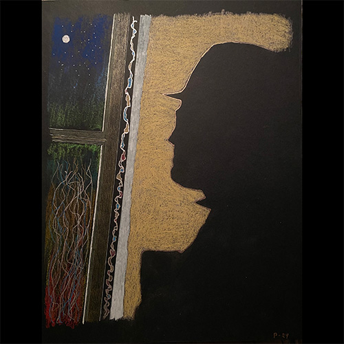 Silhouette of a man wearing a hat (André Duchesne)